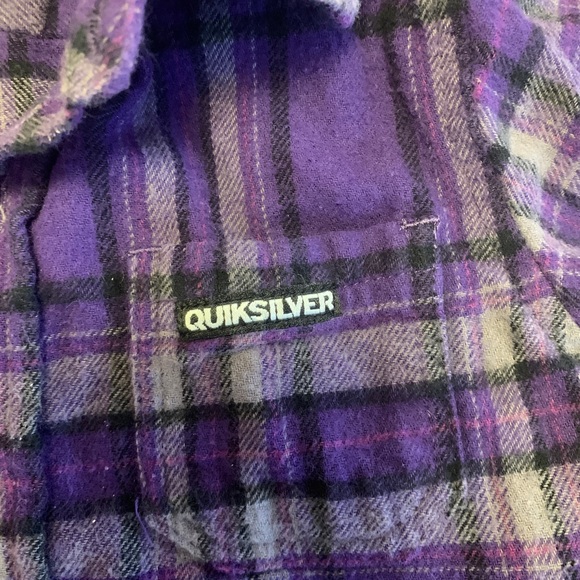 Quiksilver purple plaid shirt 6-9mos - Picture 4 of 5